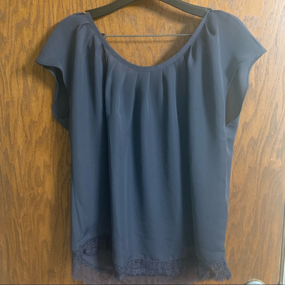 NWOT Lauren Conrad Navy Blue Blouse